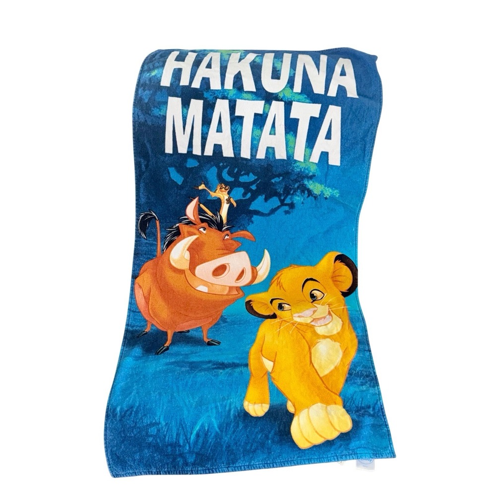 Vintage 2003 Disney Lion King Hakuna Matata Beach Towel Simba Timon Pumbaa